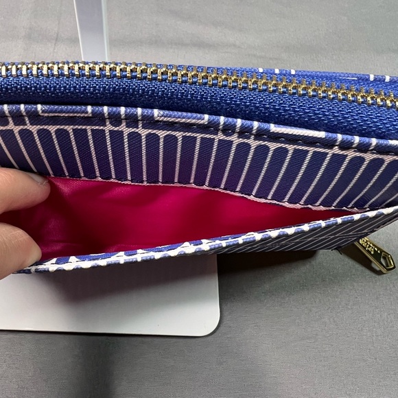 Trina Turk Large Continental Zip-Around Wallet | Blue & White - Picture 3 of 9